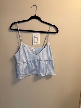 Wilfred Light Blue Peplum Spaghetti Strap Tank